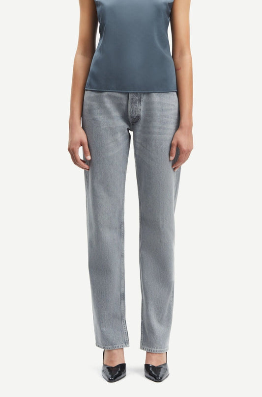 Jean droit en coton bio et recyclé | Gris "susan jeans split mist"