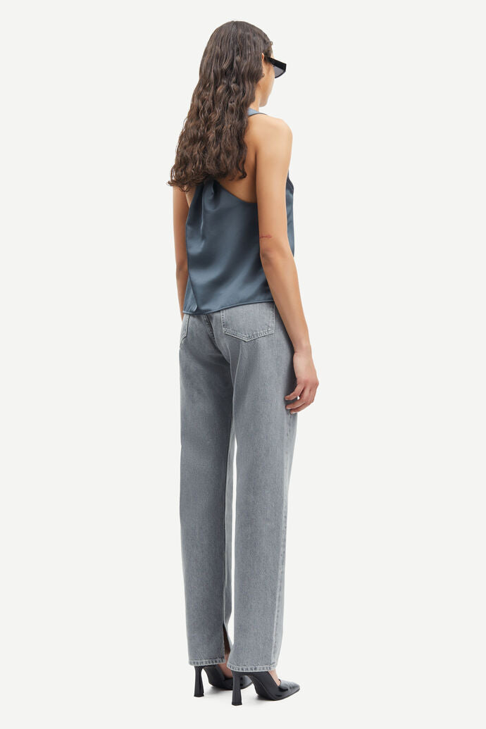 Jean droit en coton bio et recyclé | Gris "susan jeans split mist"