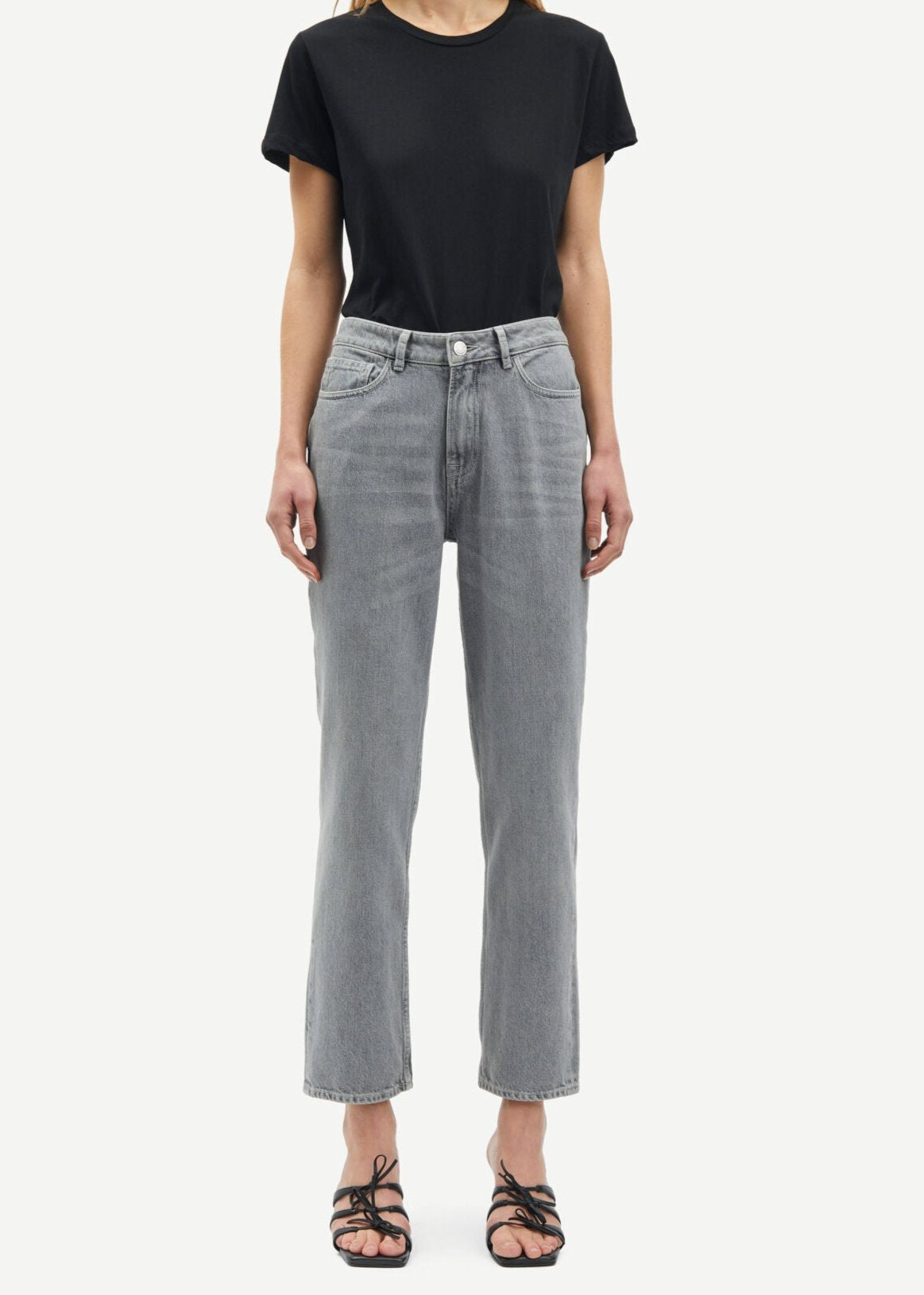 Jean droit en coton bio | gris "marianne jeans 15061 mist"