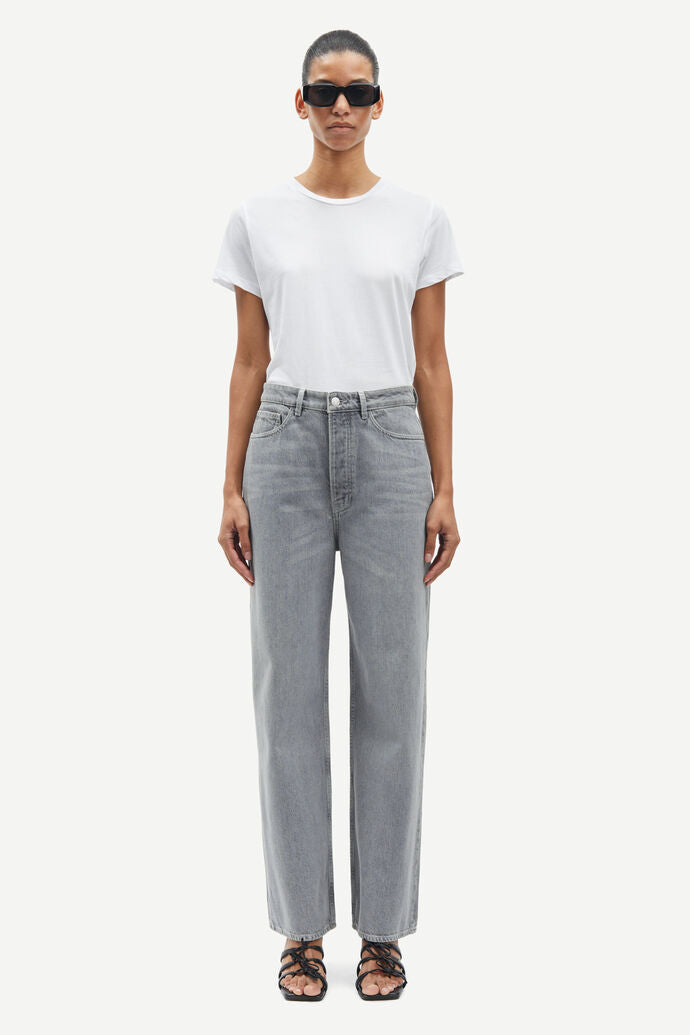 Jean droit large en coton bio et recyclé | Gris "shelly jeans mist"