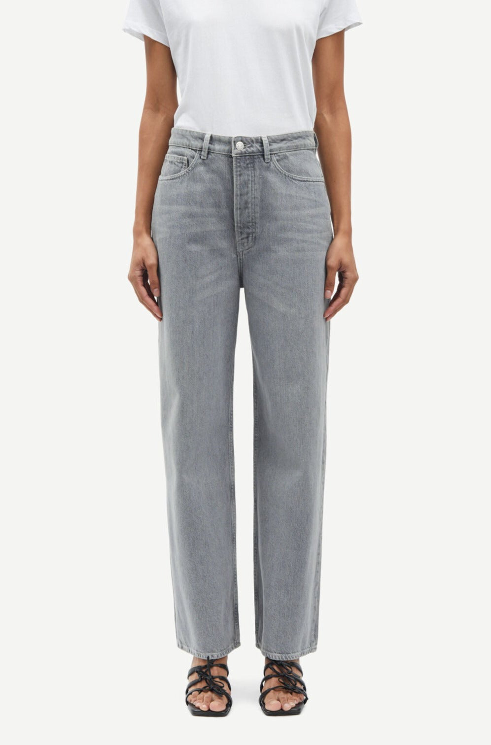 Jean droit large en coton bio et recyclé | Gris "shelly jeans mist"