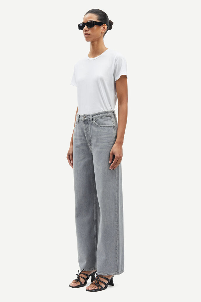 Jean droit large en coton bio et recyclé | Gris "shelly jeans mist"