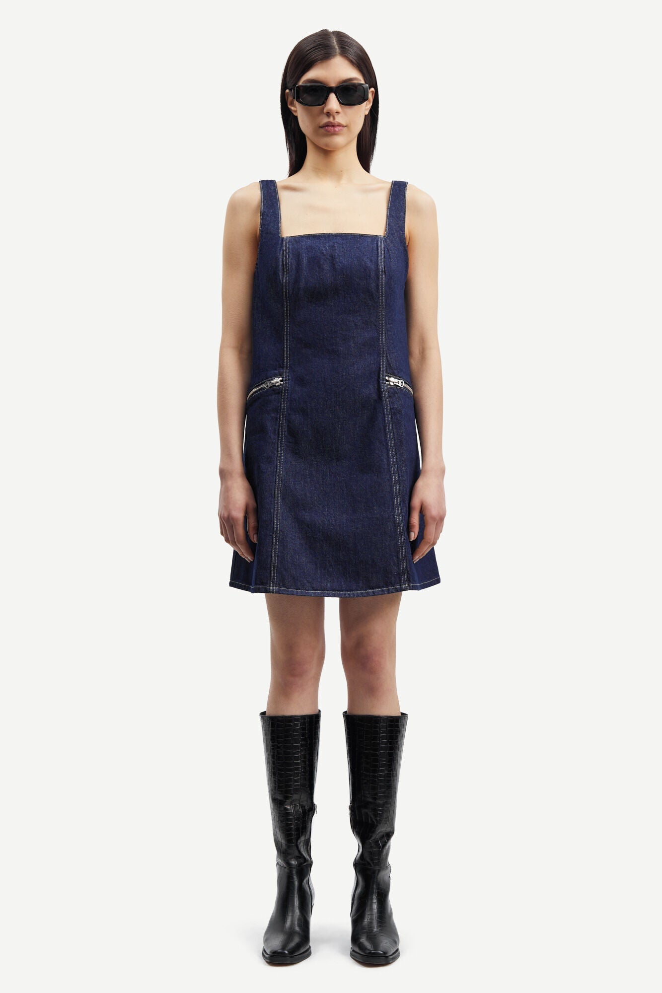 Robe en jean en coton bio | Jean "gaga dress dark lake"
