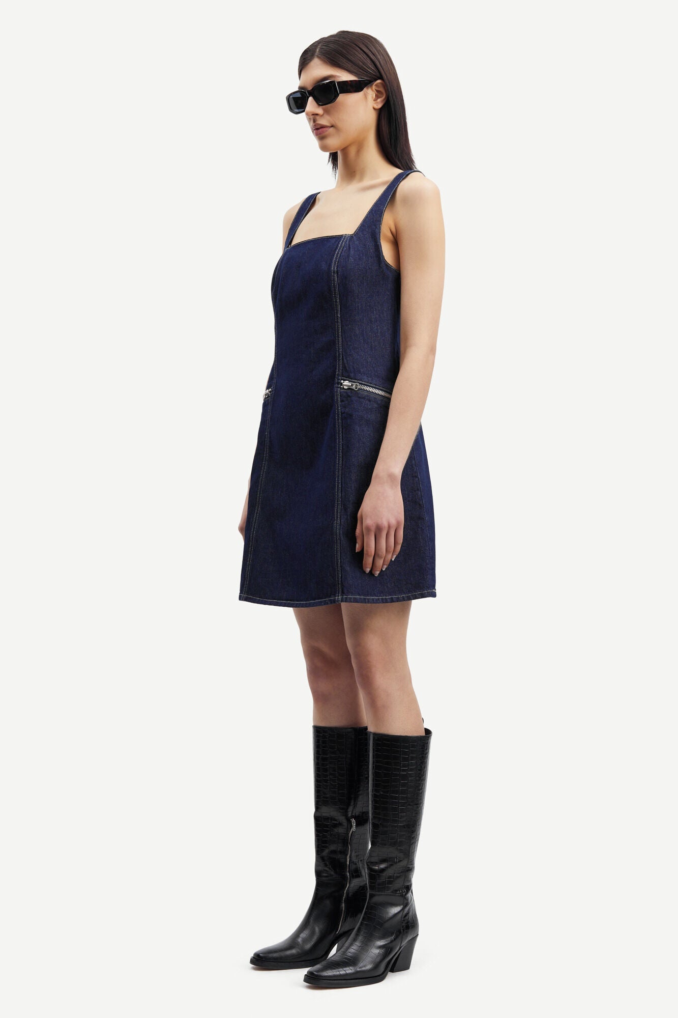 Robe en jean en coton bio | Jean "gaga dress dark lake"