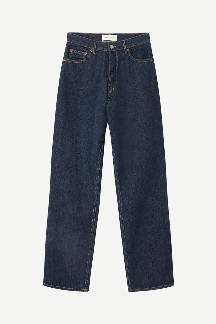 Jeans droit large en coton bio et recyclé | marine "shelly jeans dark lake"