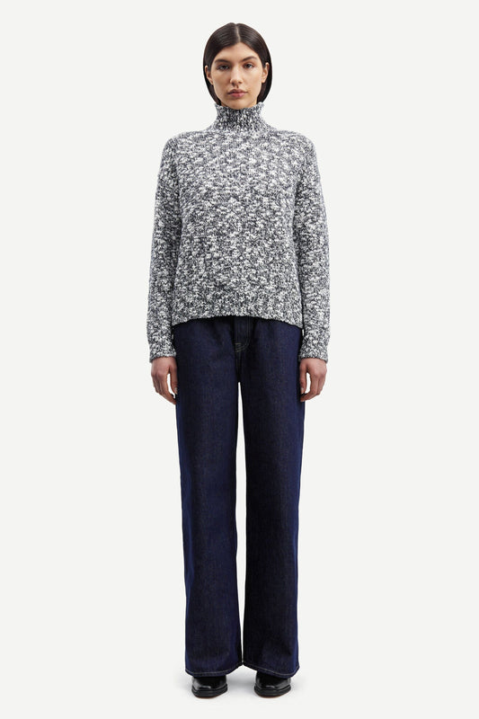 Jeans droit large en coton bio et recyclé | marine "shelly jeans dark lake"