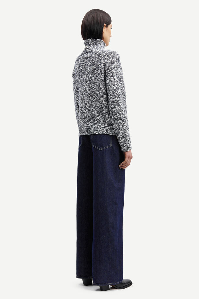 Jeans droit large en coton bio et recyclé | marine "shelly jeans dark lake"