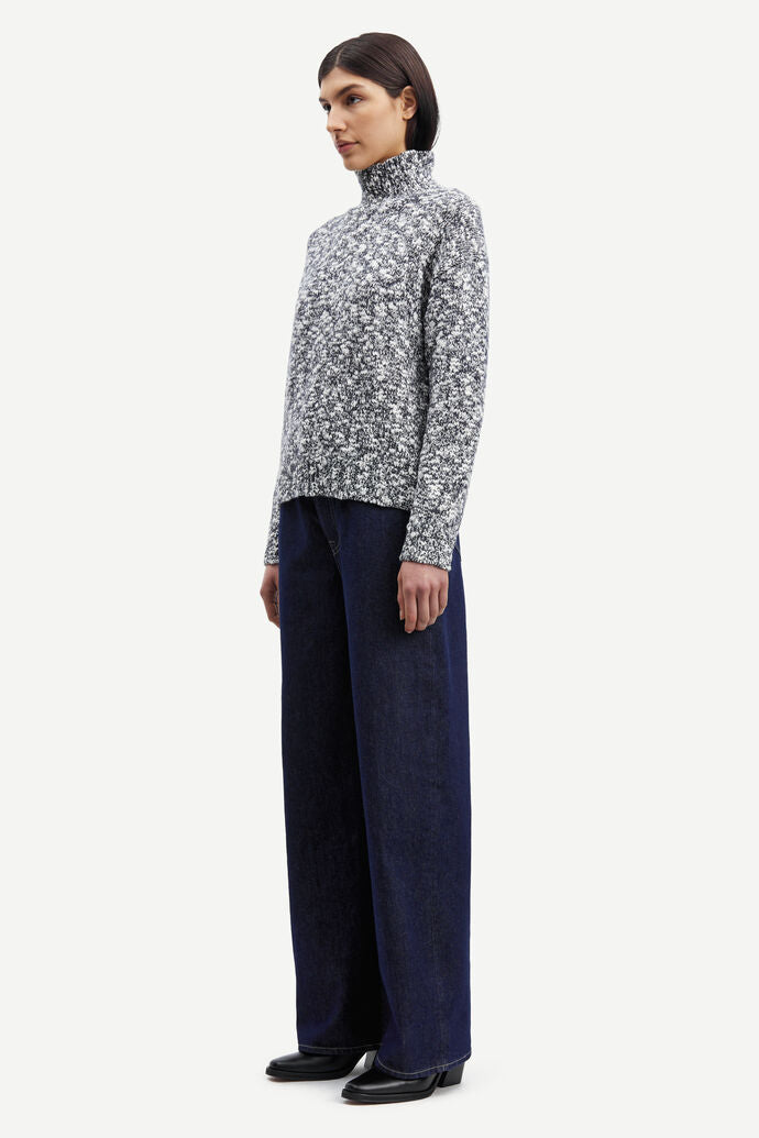 Jeans droit large en coton bio et recyclé | marine "shelly jeans dark lake"