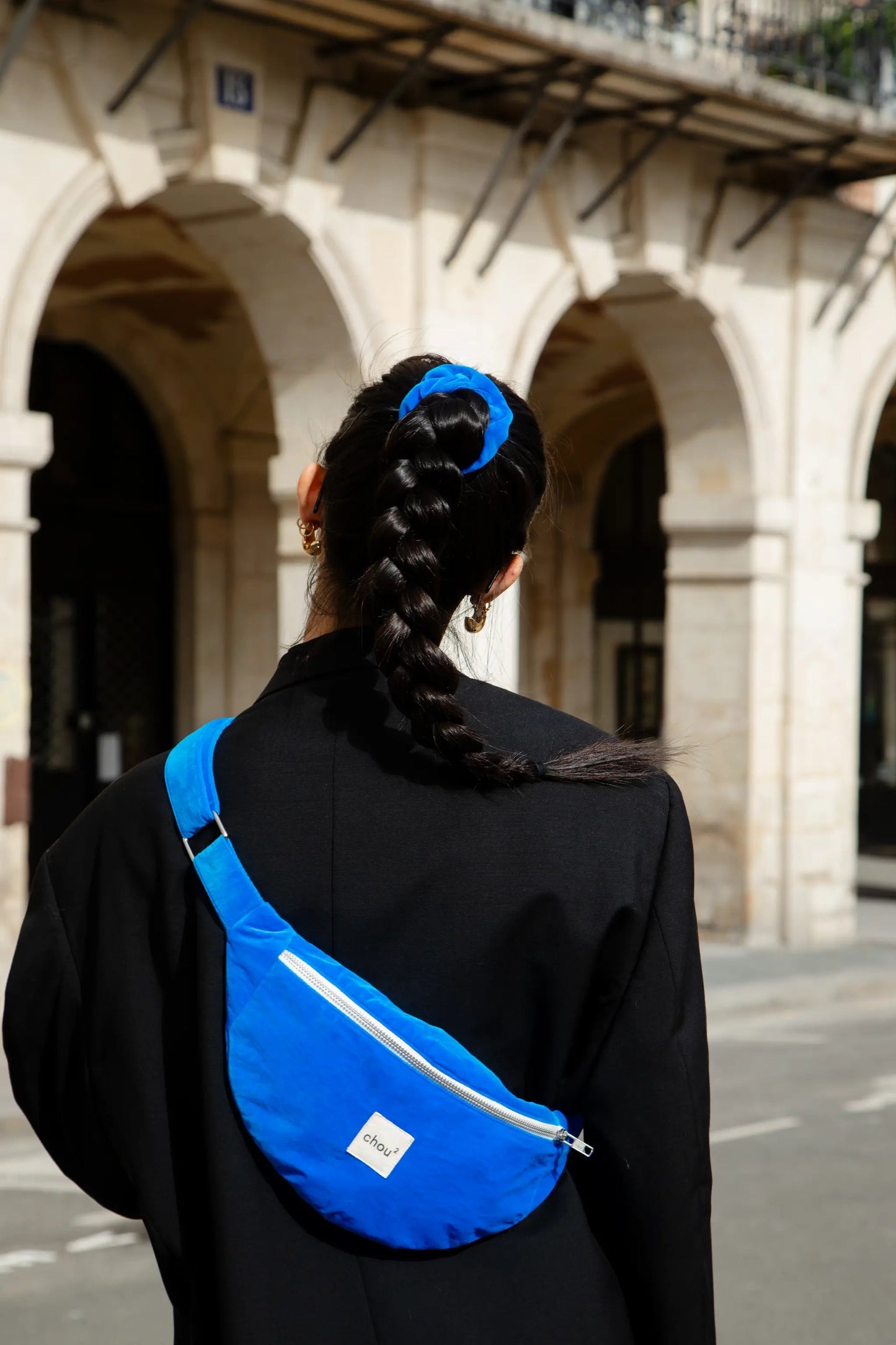 Chouchou en velours upcyclé | Bleu roi "velours bleu roi"