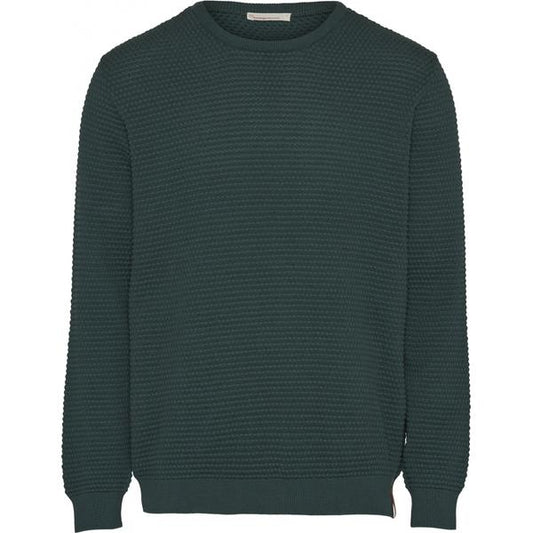 Pull vert en coton bio - Sailor pattern knit