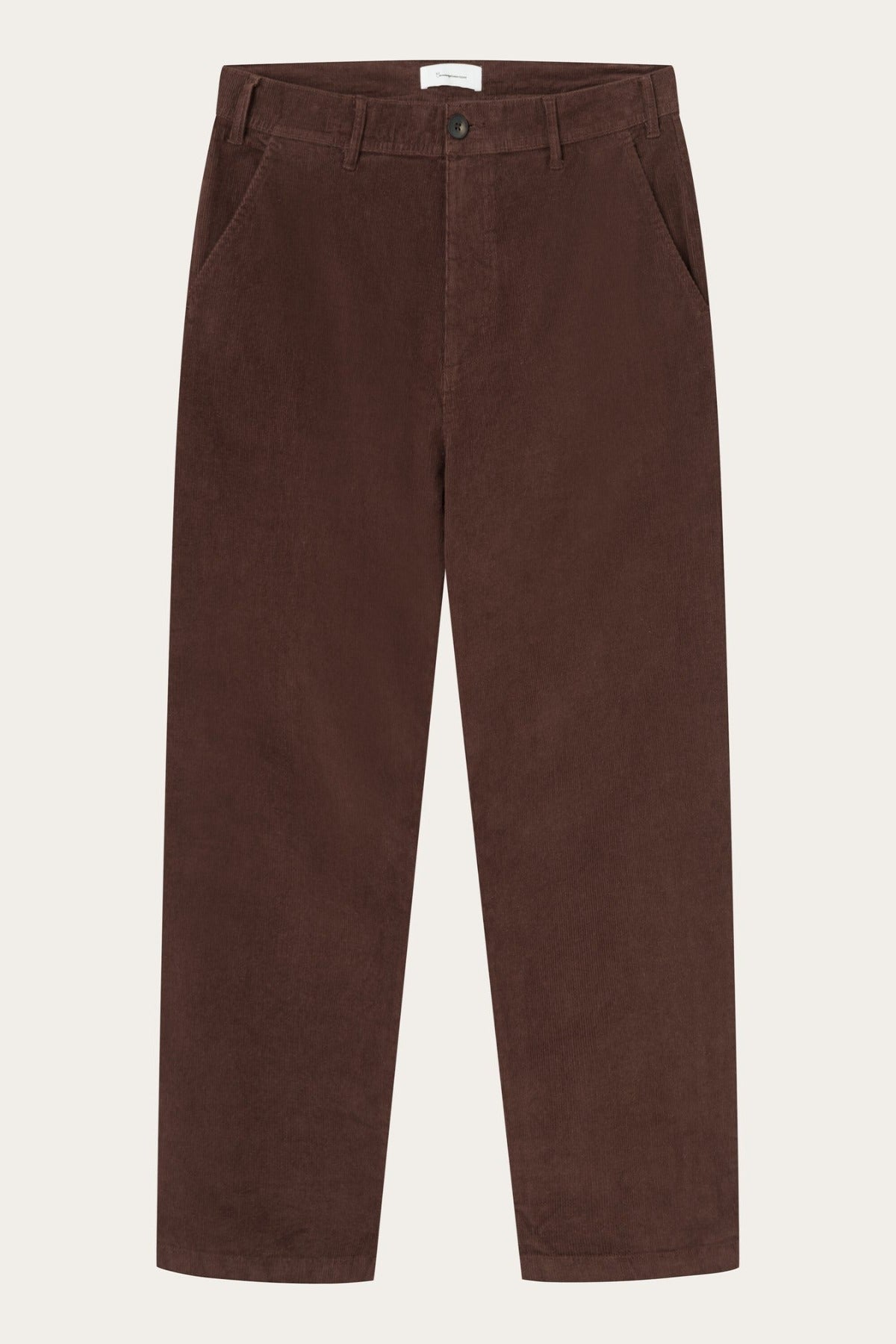 Pantalon ample en velours de coton bio | Acajou "flint wide corduroy chino deep mahogany"
