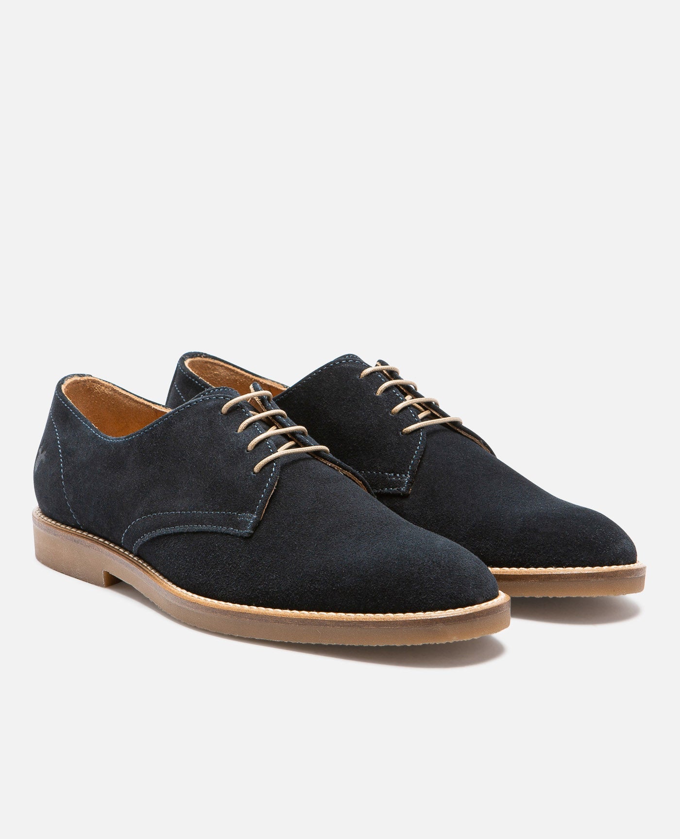 Derbies en croûte de velours certifiée | marine "folk 5 marine"