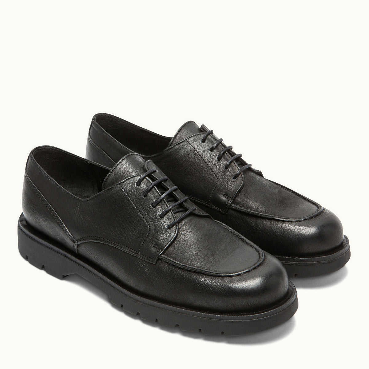 Derbies made in France en cuir tannage végétal | Noir "frodan noir vgt"
