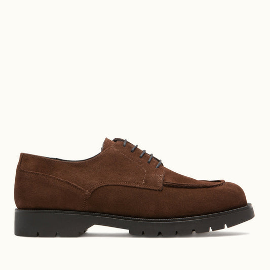 Derbies made in France en cuir croûte de velours certifié | Chocolat "frodan v chocolat"