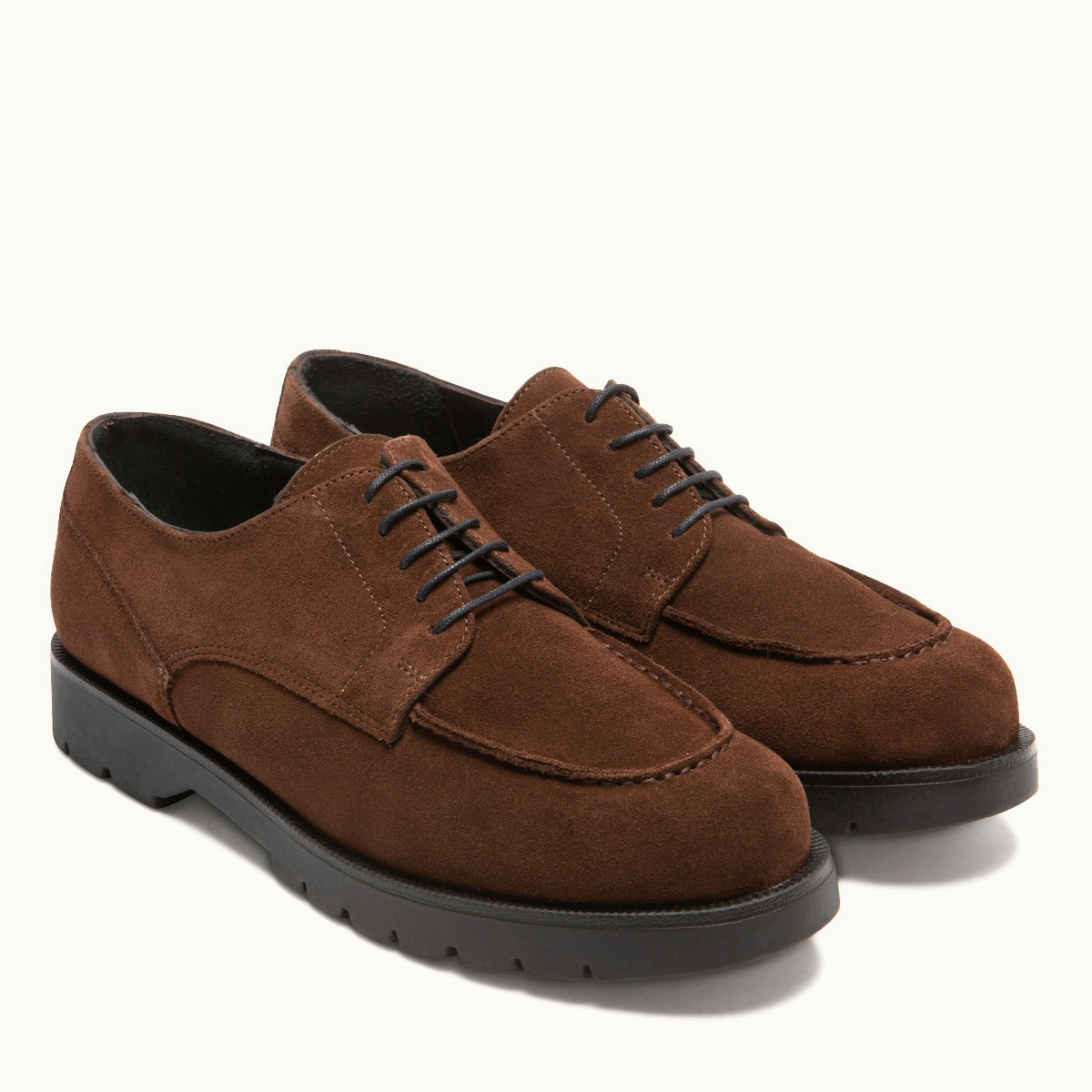 Derbies made in France en cuir croûte de velours certifié | Chocolat "frodan v chocolat"