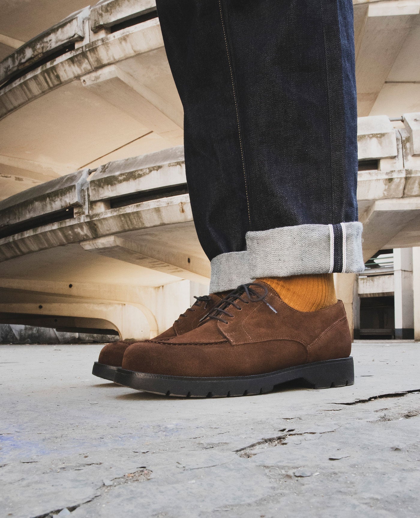 Derbies made in France en cuir croûte de velours certifié | Chocolat "frodan v chocolat"