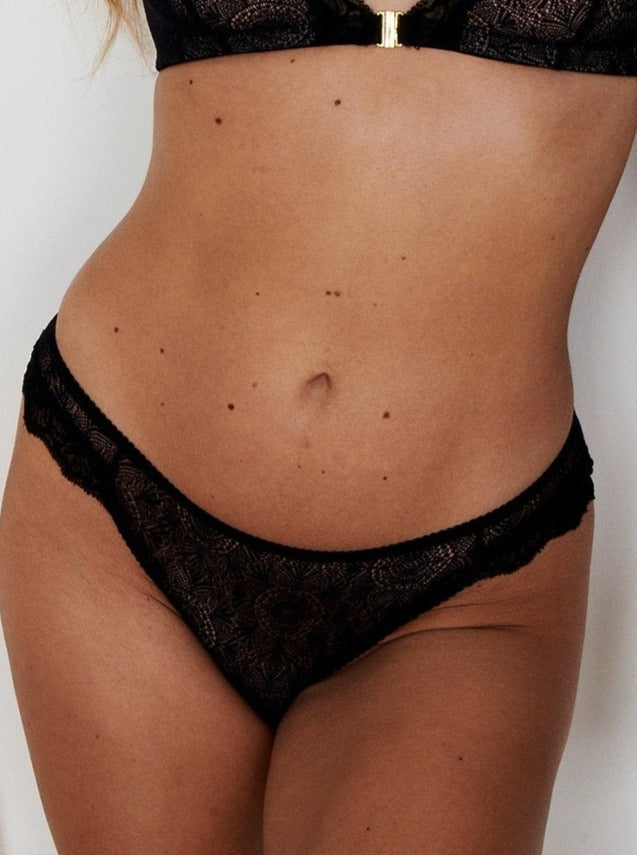 Culotte noire en dentelle recyclée - fabienne