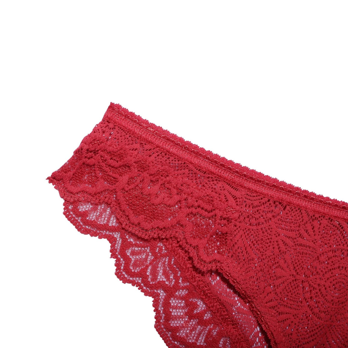Culotte rouge en dentelle recyclée - fabienne