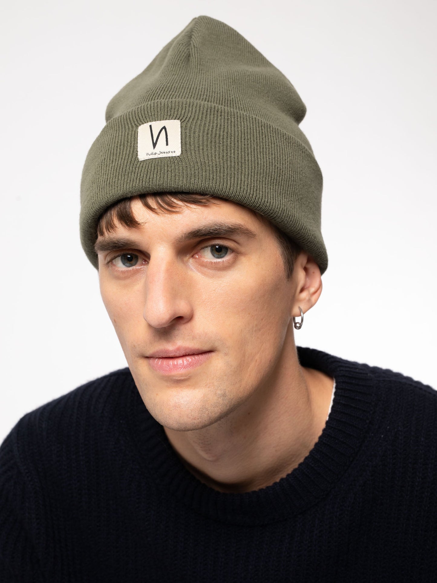 Bonnet kaki en coton bio - Falksson Beanie faded green