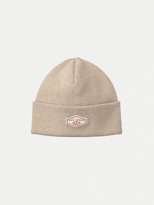 Bonnet beige en coton bio - falksson beanie njco beige
