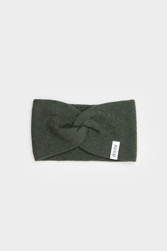 Bandeau en cachemire recyclé | vert "fascia nadia - verde foresta"