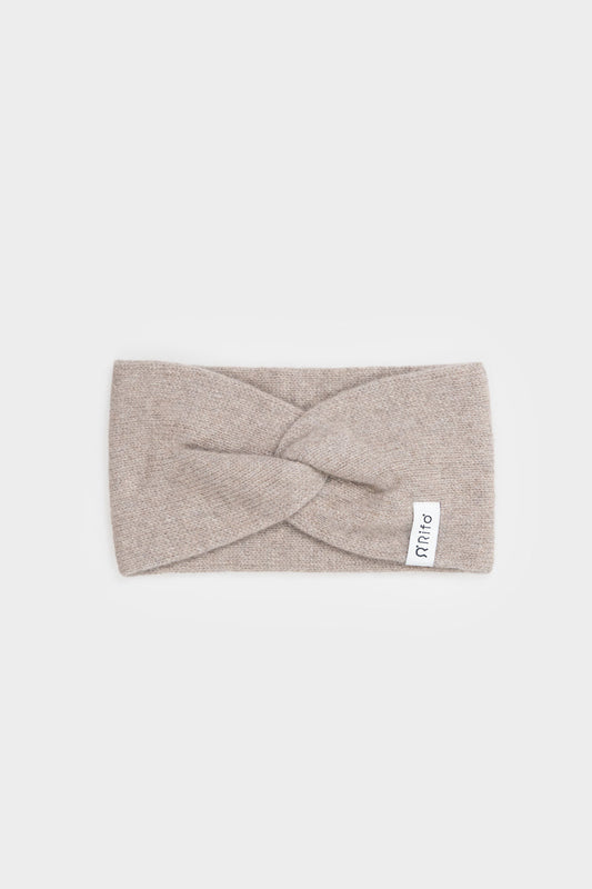 Bandeau en cachemire recyclé | beige "fascia nadia - beige sabbia"