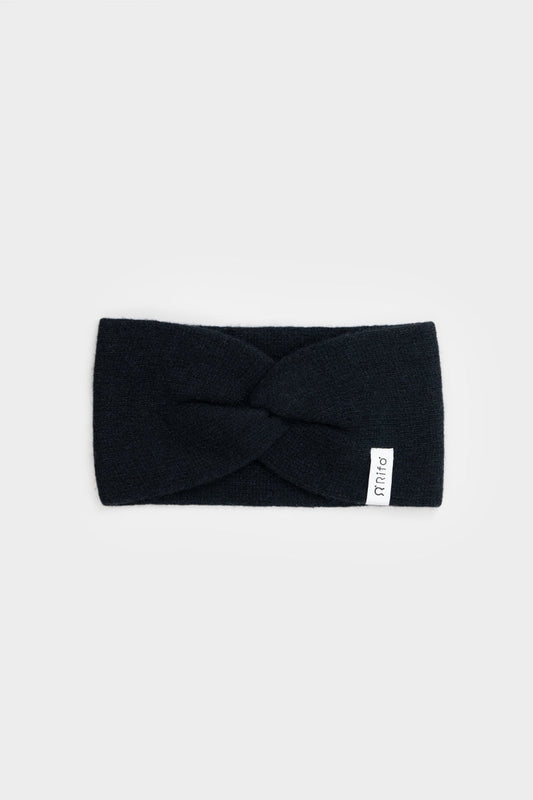 Bandeau en cachemire recyclé | noir "fascia nadia - nero ardesia"