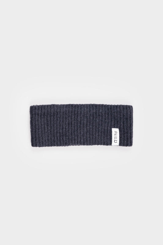 Bandeau en cachemire recyclé | gris "fascia lara - grigio carbone"