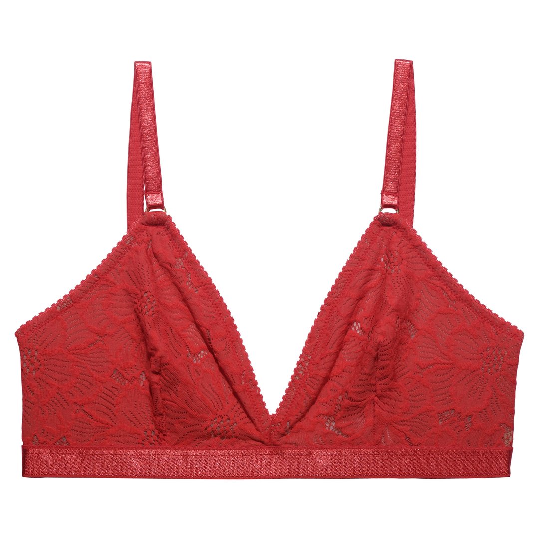 Soutien-gorge rouge en dentelle recyclée - feline