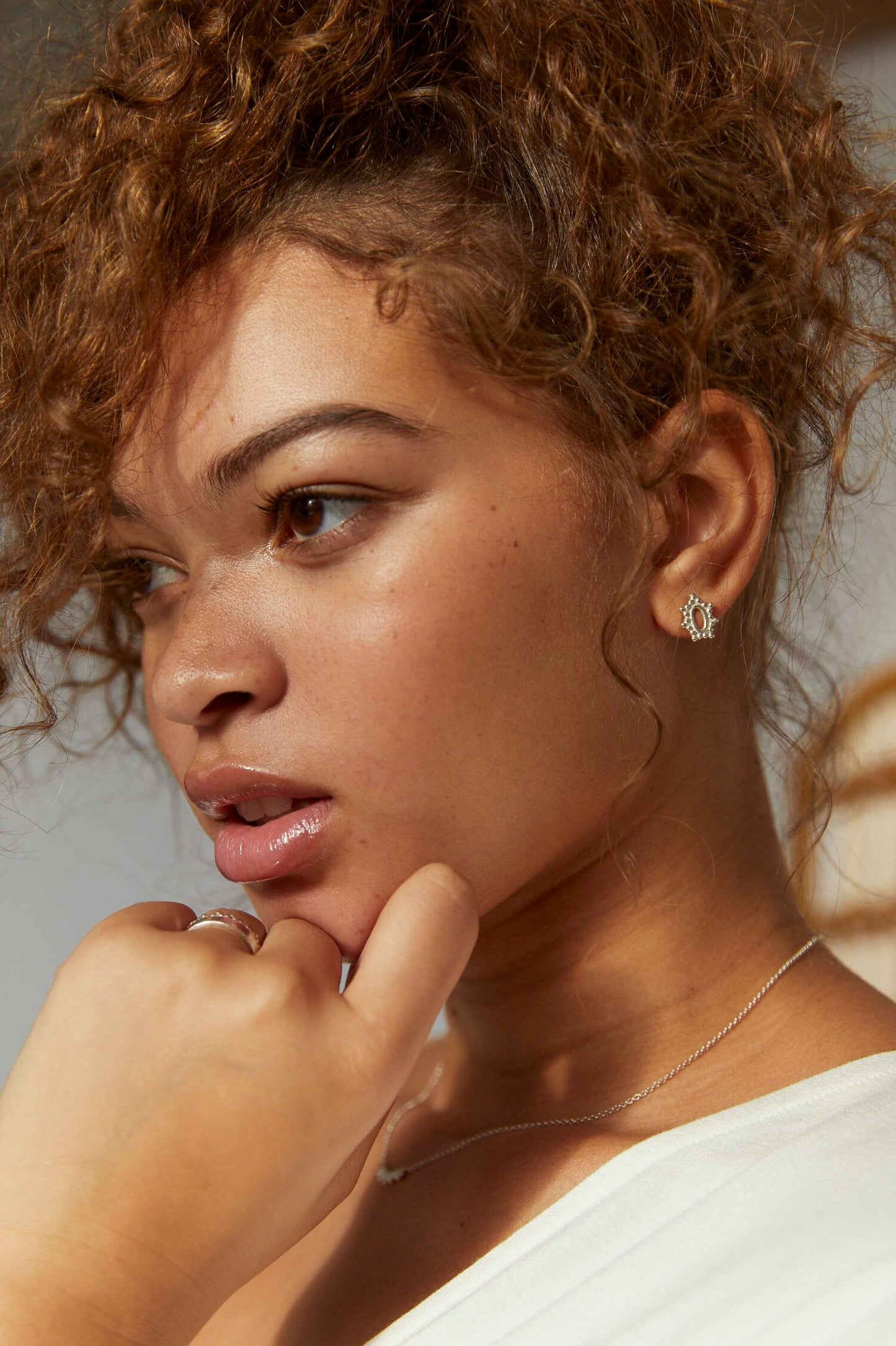 Boucles d'oreilles en argent recyclé - Filigree oval studs