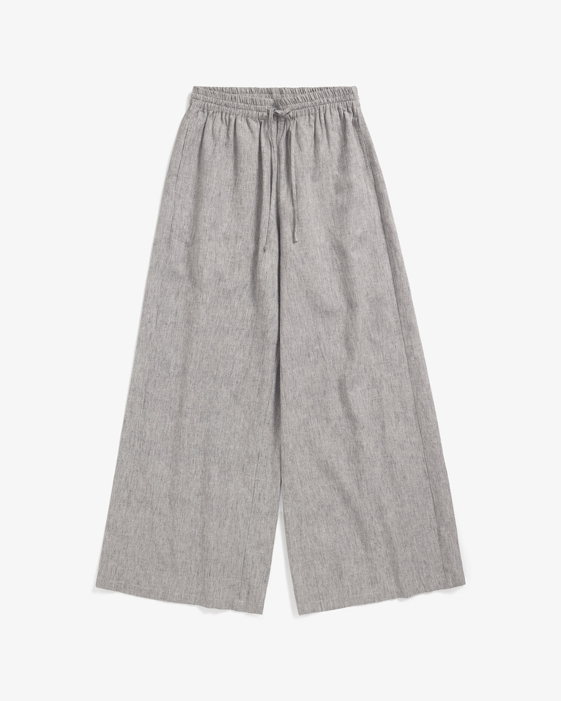 Pantalon ample en coton bio | rayé "Flared pant - micro striped"