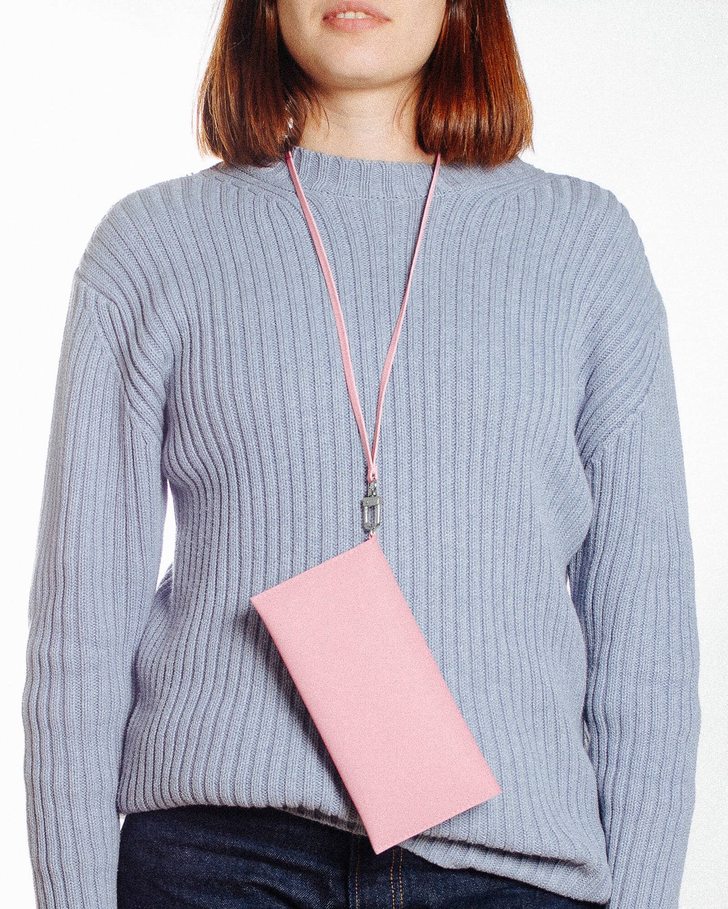 Portefeuille rose en matières recyclées - flat purse pink