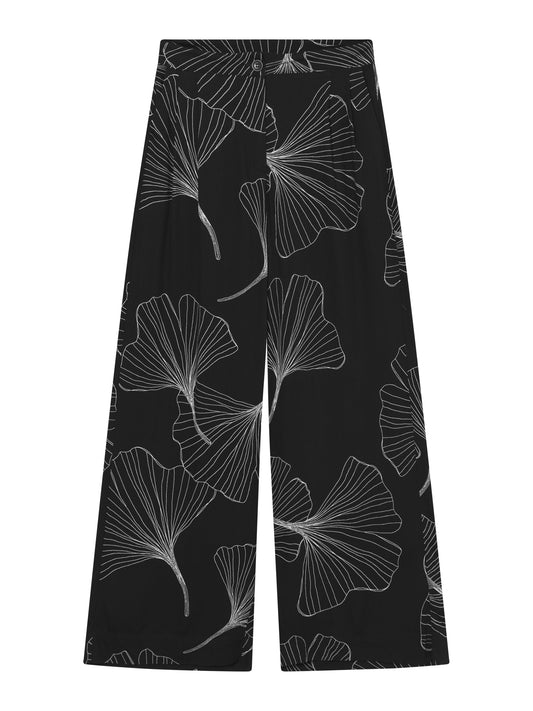 Pantalon ample en ecovero | noir "floating flare palazzo trousers - black"
