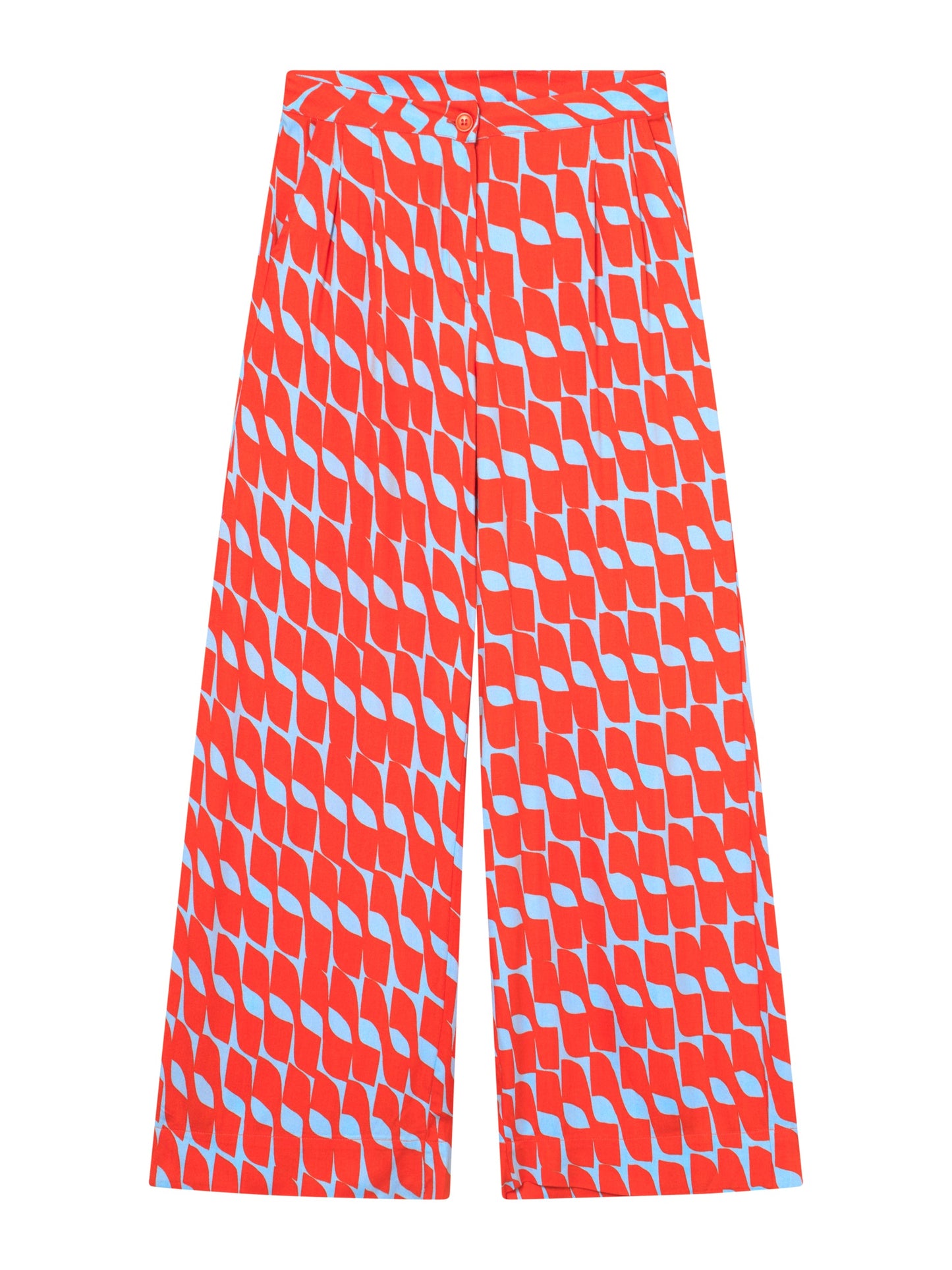 Pantalon ample en ecovero | multicolore "Floating flare palazzo trousers - red"