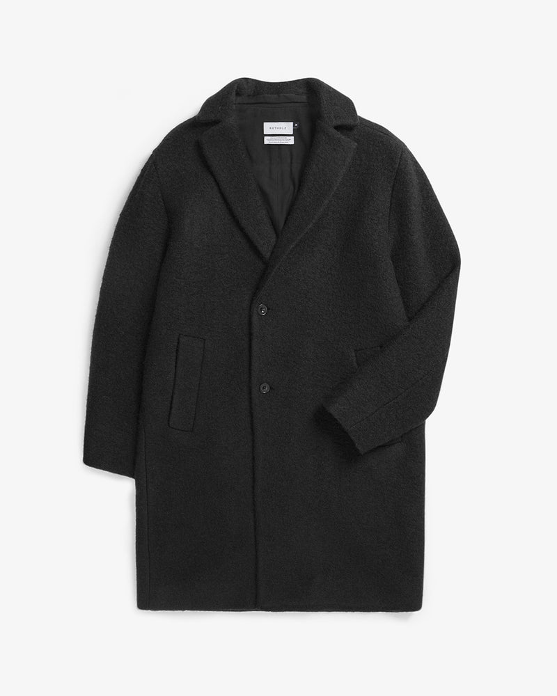 Manteau long en laine bio | noir "formal coat - true black"
