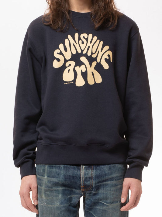 Sweat imprimé marine en coton bio - frasse sunshine ark navy