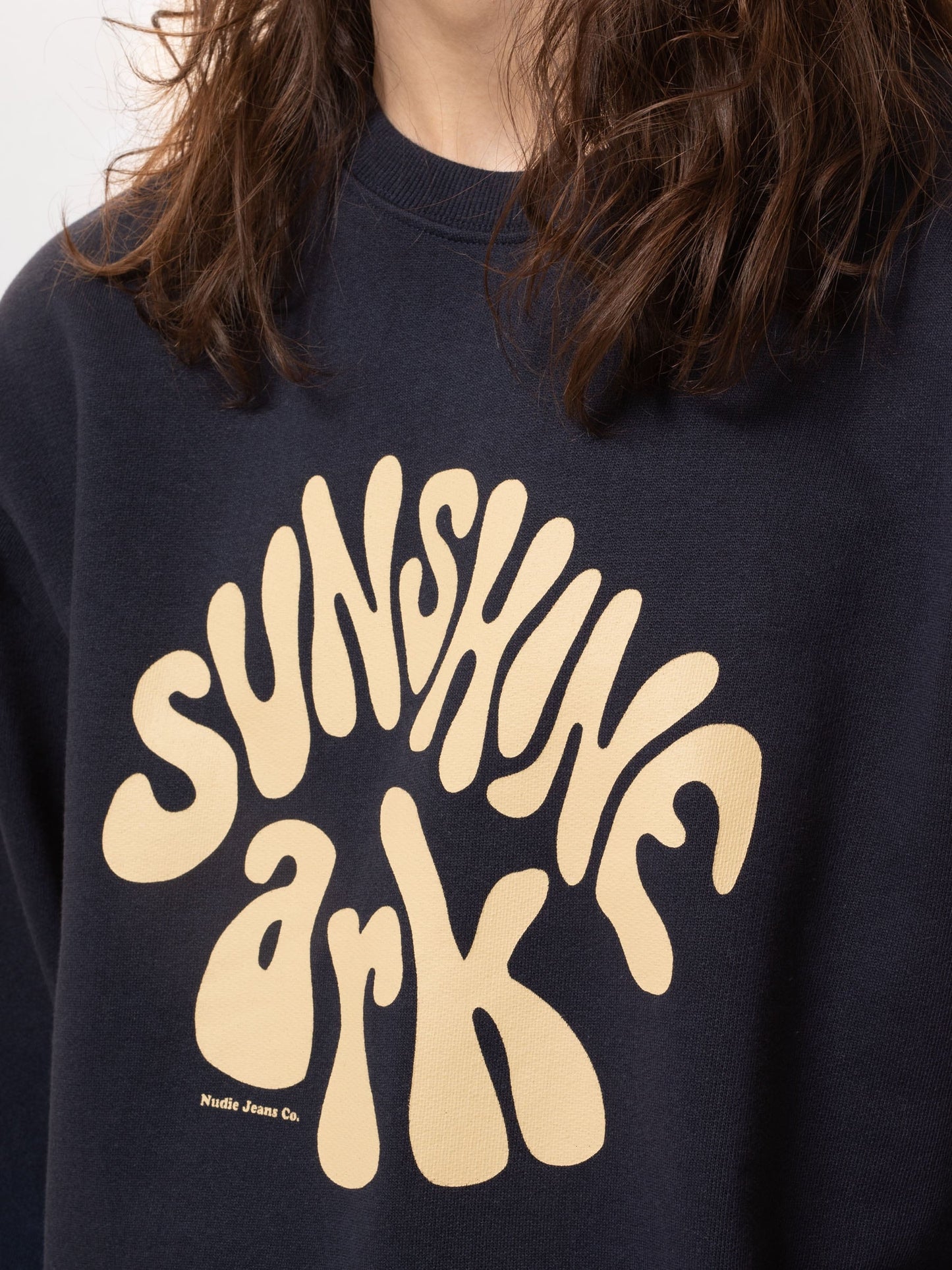 Sweat imprimé marine en coton bio - frasse sunshine ark navy