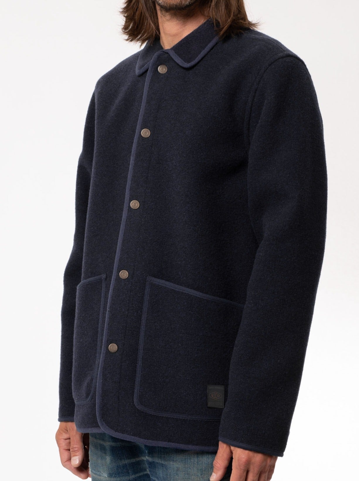 Veste marine en laine recyclée - Fred Cloth Jacket Navy - navy