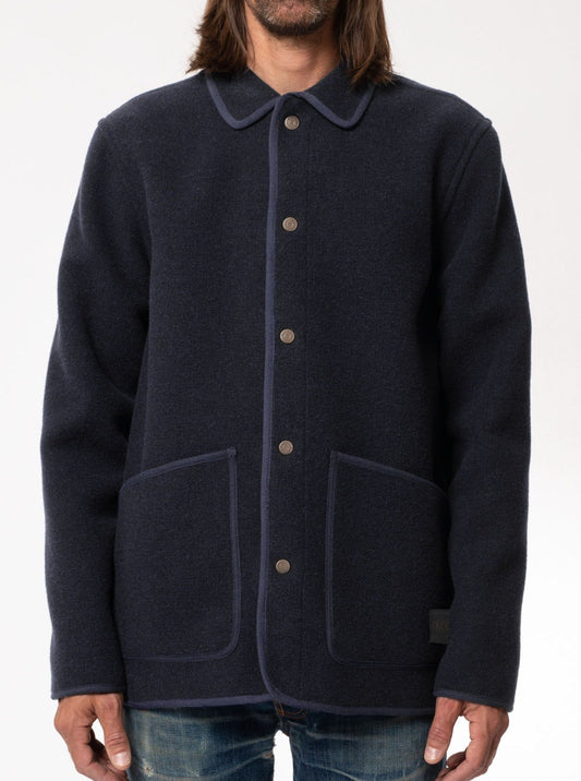 Veste marine en laine recyclée - Fred Cloth Jacket Navy - navy
