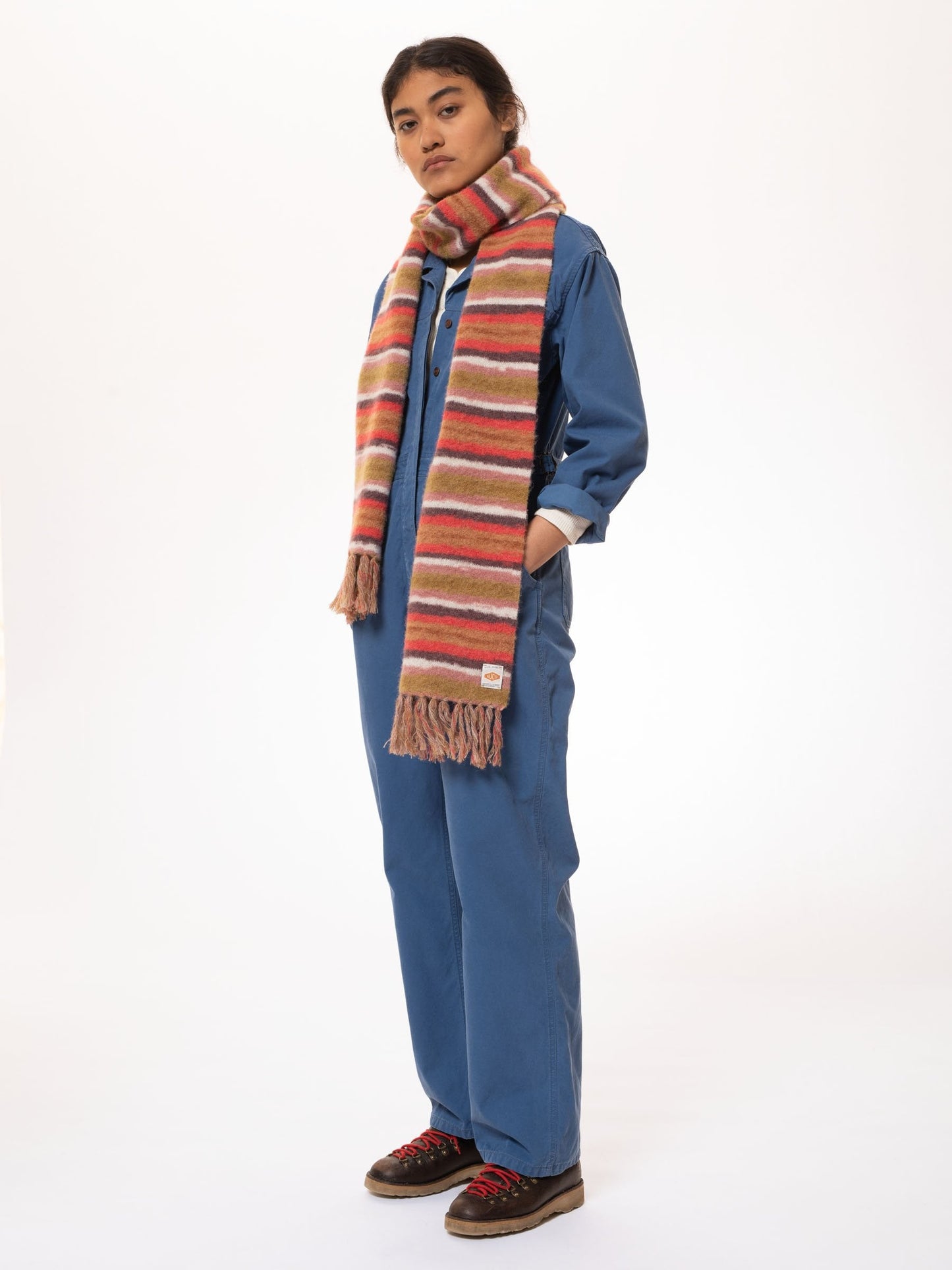 Combinaison style workwear bleue en coton bio - freya boiler suit french twill denim