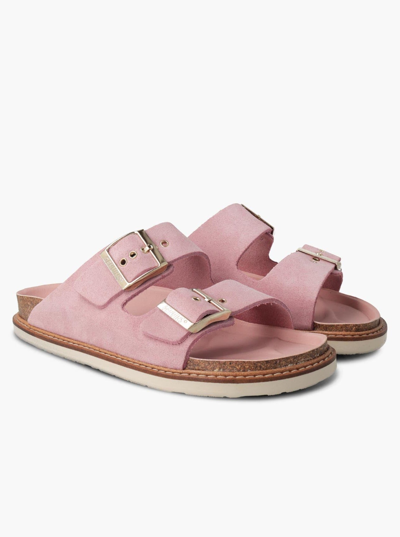 Sandales roses en cuir certifié - hawaii velour pink