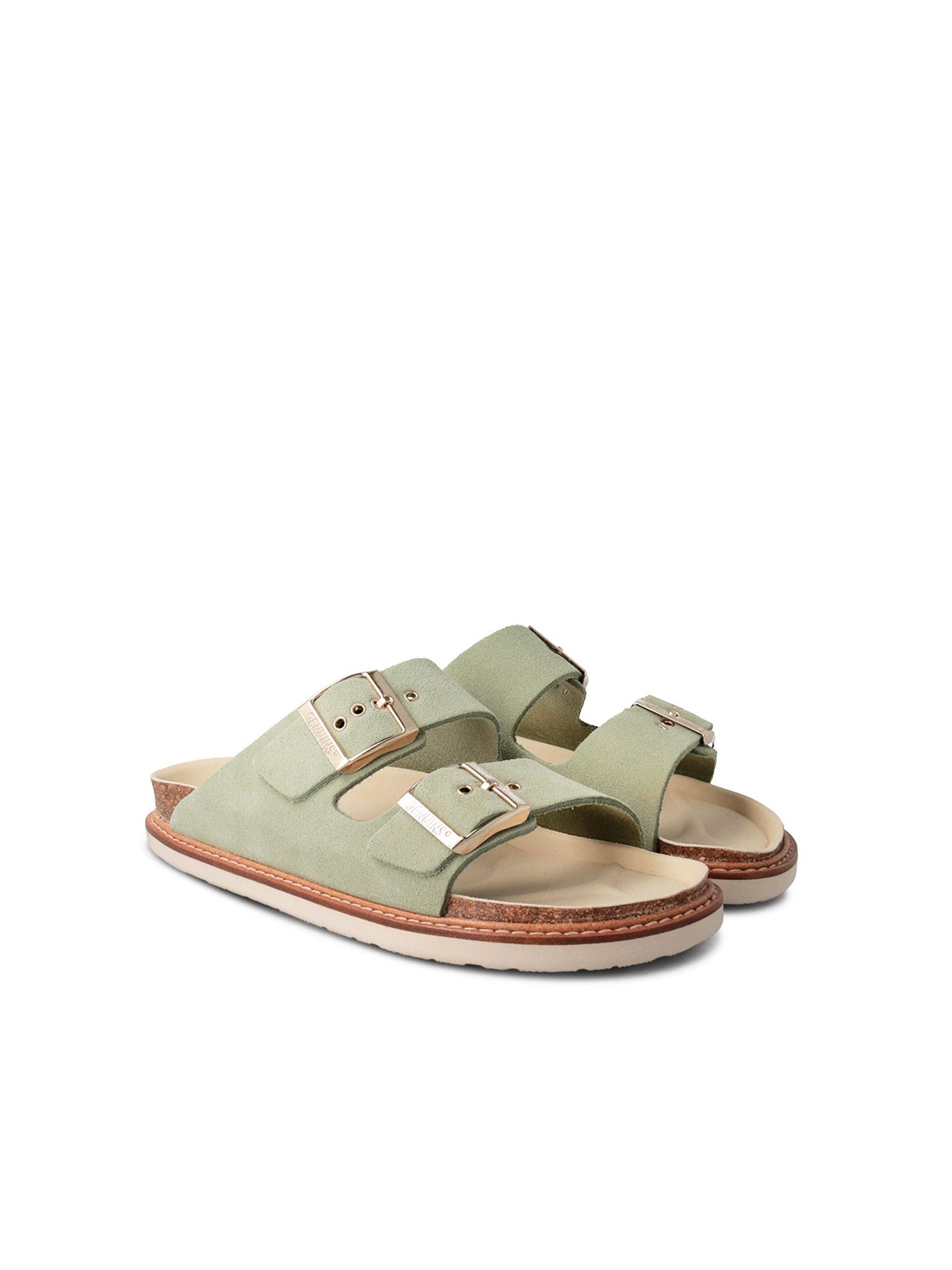 Sandales en croûte de velours certifié | Vert "hawaii velour verde"