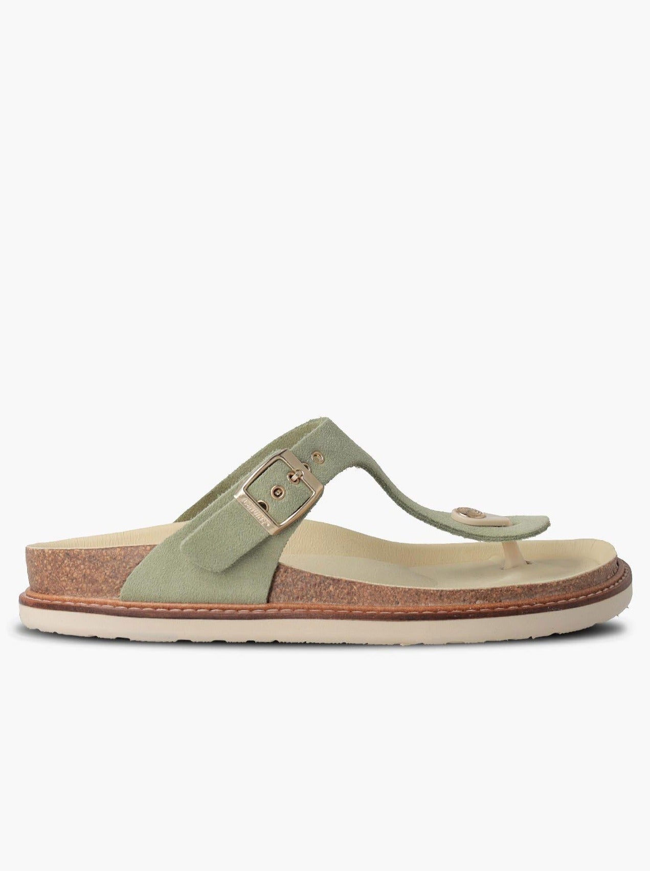 Sandales vertes en cuir certifié - rosas verde