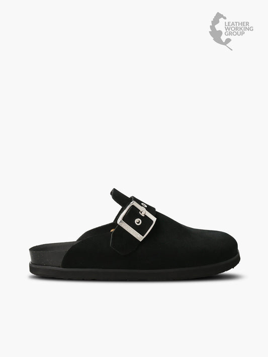 Sabots en croûte de velours certifié | Noir "izar velour noir"
