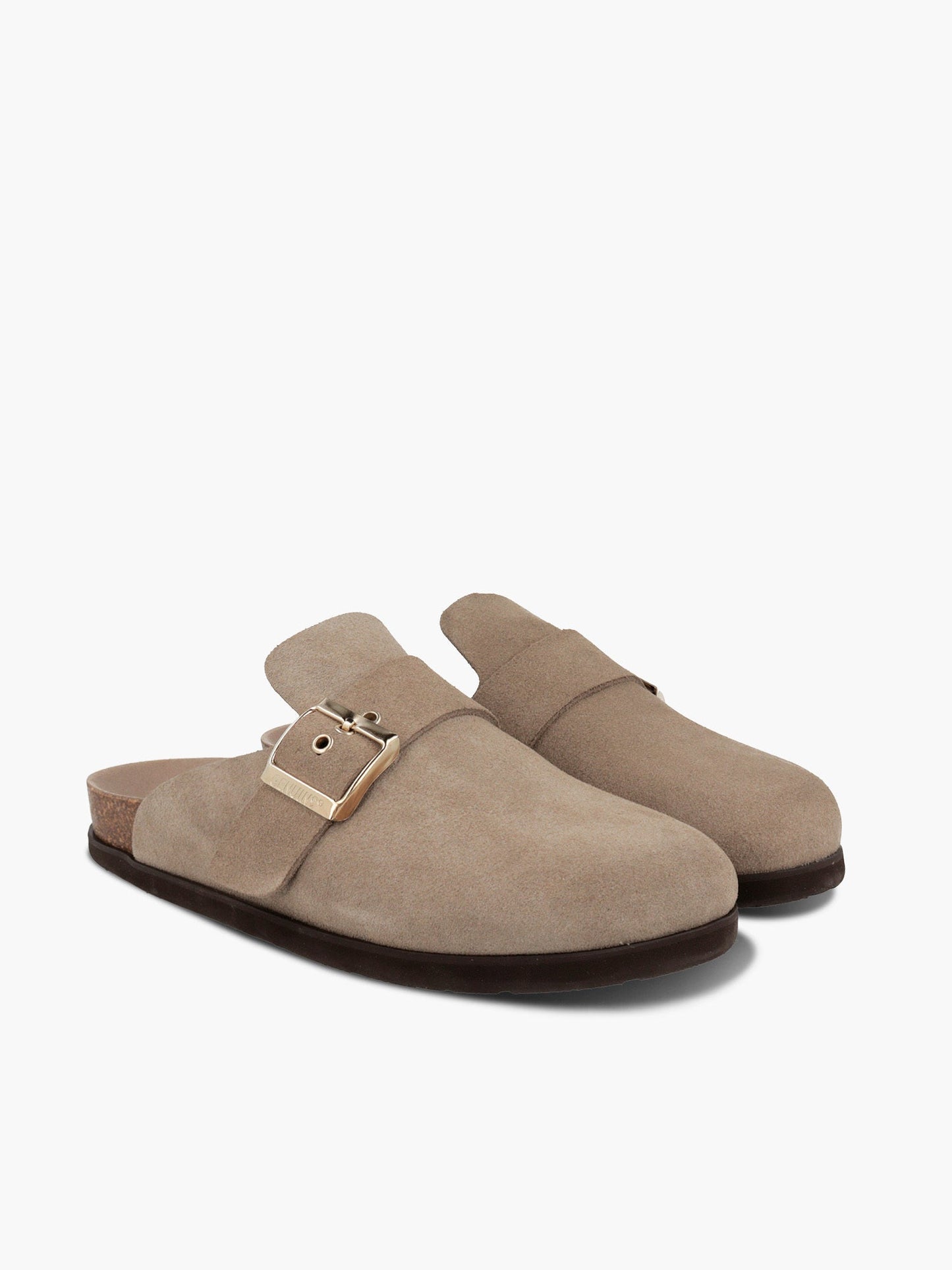 Sabots en cuir suède certifié | Sable "izar velour sand"