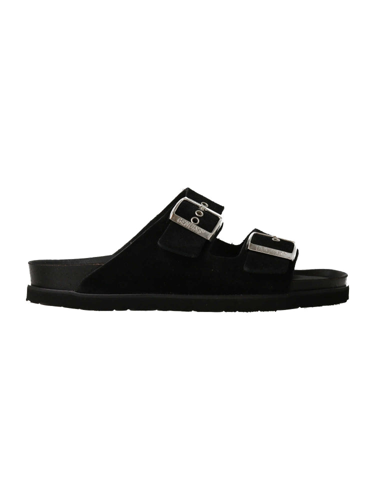 Sandales en cuir suède certifié | noir "hawaii black"