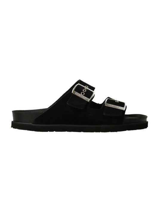 Sandales en cuir suède certifié | noir "hawaii black"