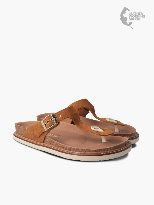 Sandales en cuir certifié | camel "rosas camel"