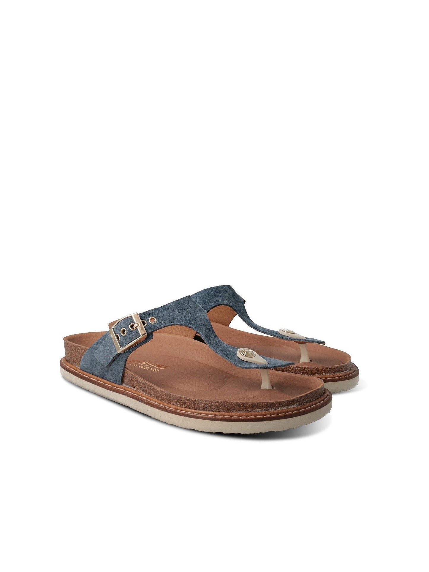 Sandales bleues en cuir certifié - rosas jeans