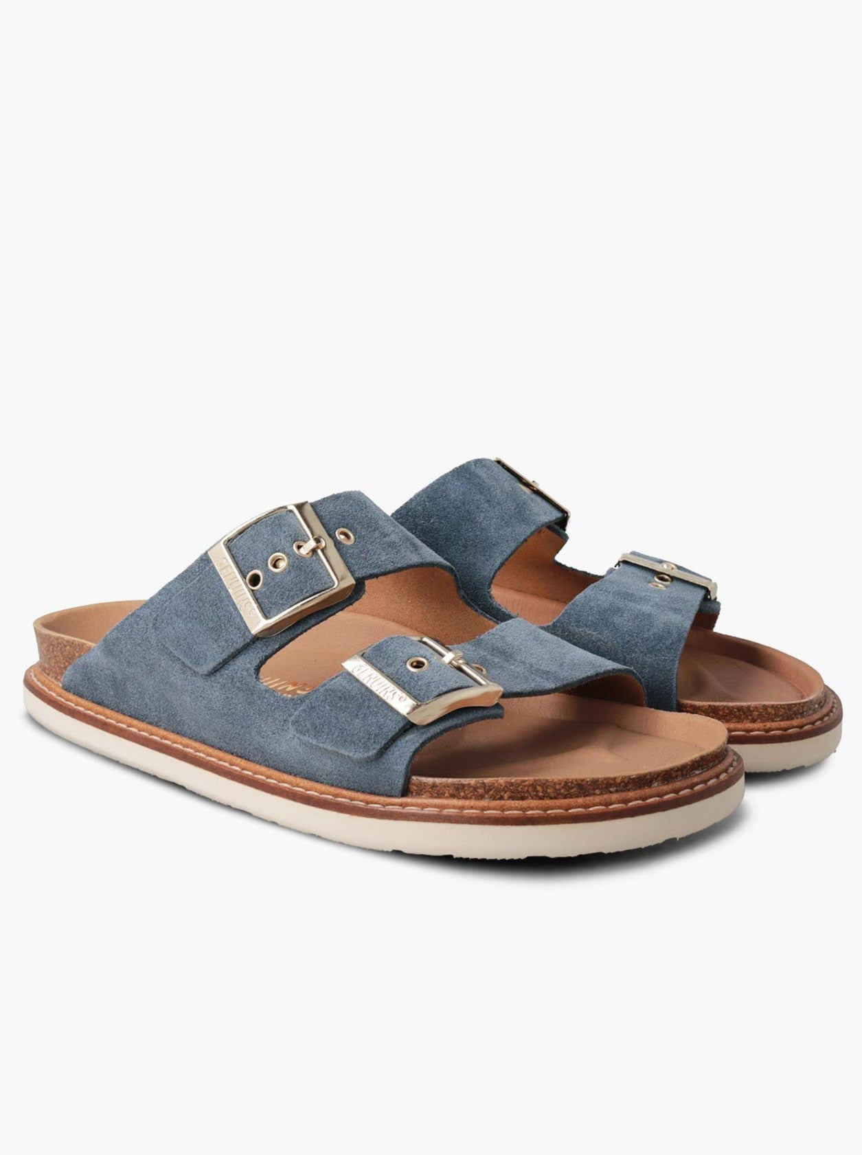 Sandales bleues en cuir certifié - hawaii velour jeans